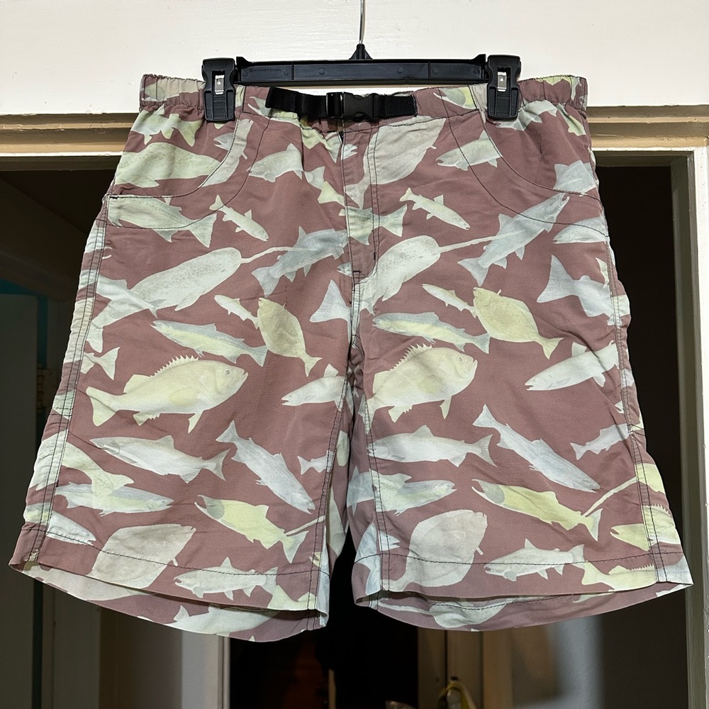Kavu Fish Print Shorts with Belt